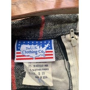The U.S Clothing Co Belted A-Line Plaid Wool Blend Skirt Size 20